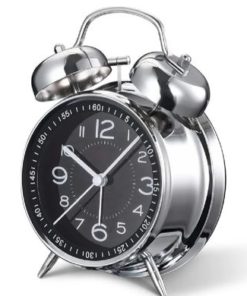 Table Clock with double bell operated by a single buttery. It is easy to walk up from sleep.