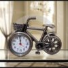 Classic Vintage Style Bicycle Design / Bronze Silver Alarm Clock / Desk Desktop Table Clock